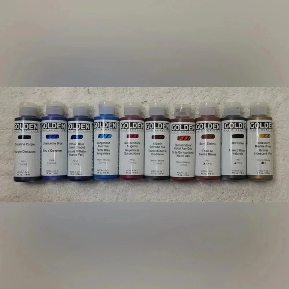 🎨 Lot of 30 🎨 GOLDEN FLUID ACRYLIC PAINT 4oz BOTTLES  No Duplicate Color… - Picture 5 of 5